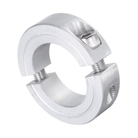 sourcing map Double Split Clamp-On Shaft Collar for 1-1/8" Shaft, Two-Piece Clamping Collar, 1-7/8" OD, 1/2" Thickness, Aluminum Alloy Set Screw Split Collar Clamp