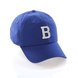 I&W Hatgear Customized Letter Intial Baseball Hat A to Z Team Colors, Blue Cap Navy White Letter B