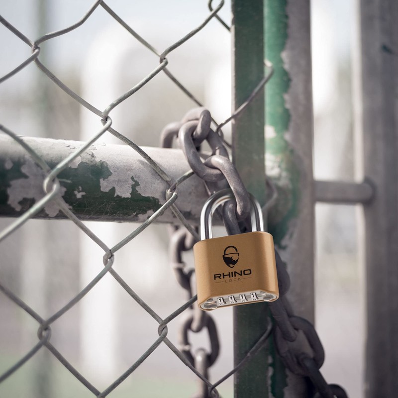 Rhino Lock Secure Lock - Combination Padlock - Gold 4