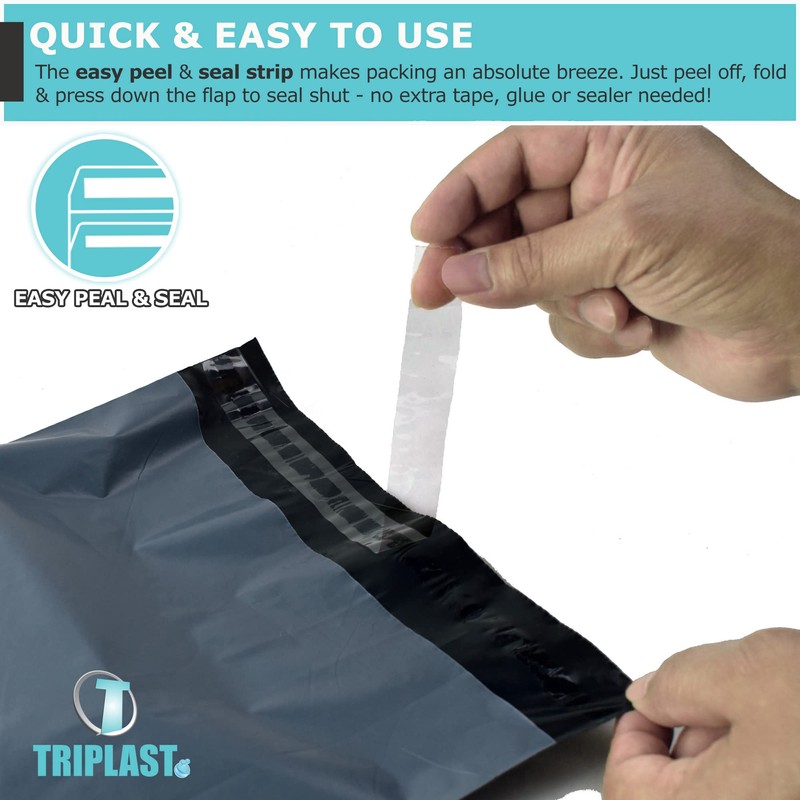 Triplast 4 x 6-Inch Plastic Mailing Postal Bag - Grey
