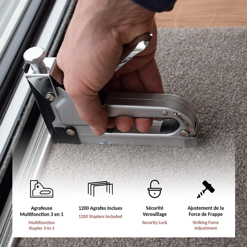 Stapler Nail Gun, Multifunctional: Walls, Cables, Nails - Manual Stapler