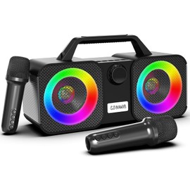 ZBQEJ Karaoke Machine, Portable Bluetooth Speaker with 2 Wireless Microphones,Karaoke Machine for Adults & Kids