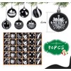 Christmas Baubles (30, Black and White, 6 cm)