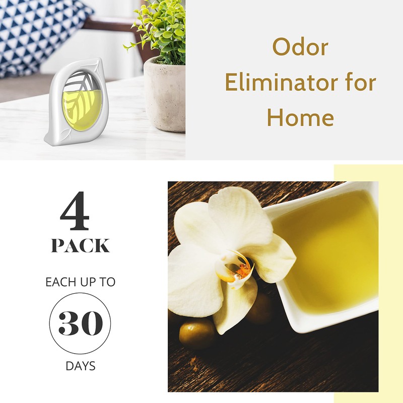 Air Freshener for Home, 4 Pack, Vanilla, Odor Eliminator for