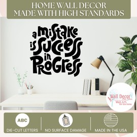 Mistake Success in Progress Inspirational Quotes School Wall Decals - Decals for Classroom - Quote Decals for Wall - Die-Cut Vinyl Wall Art for Positivity