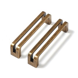 Vicycmc Antique Brass zinc Alloy Cabinet pulls,Vintage Retro 3-3/4 Inch （96mm） Hole Center Cabinet Handles for Drawer,Cupboard, Wardrobe,Dresser - 6 Pack