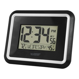 La Crosse Technology BBB84022 Atomic Digital Wall Clock with in Temp & Humidity