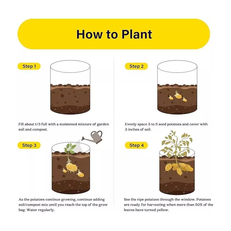 iPower Potato Grow Bags 10 Gallon 4 Pack Garden Planting