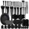 HGHDBT 47Pcs Black Makeup Brushes Set Professional Makeup Kit Multi-functional