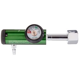 Medline Best Valued Mini Oxygen Regulator, 0-8LPM, 540 CGA Connector, Brass Sleeve