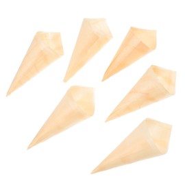 STOBOK 50pcs Disposable Wood Cones 7 Inches Serving Cone Food Tasting Cone for Appetizers Candy Party Restaurant