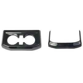 Riloer Car Accessories Carbon Fiber Car Interior Rear Cup Holder Trim Kit for Ford F150 F-150 2021-2022