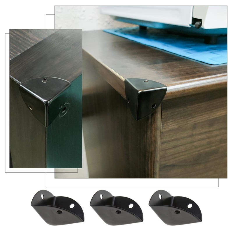 Create idea 12 x Black Corner Braces Decorative Protectors for