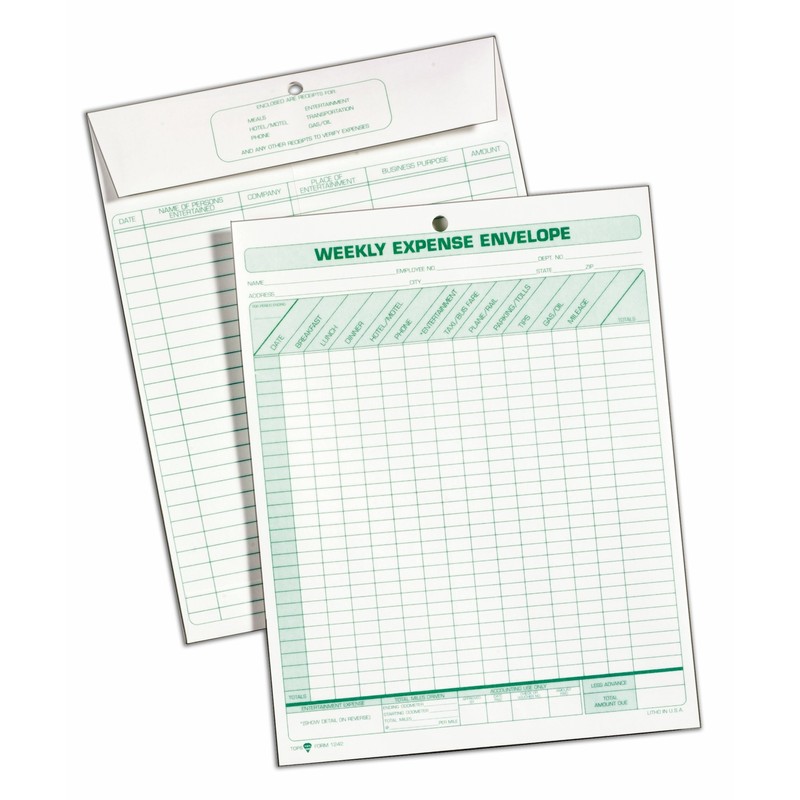 TOPS Sobres de gastos semanales, 8-1/2 x 11, 20 sobres