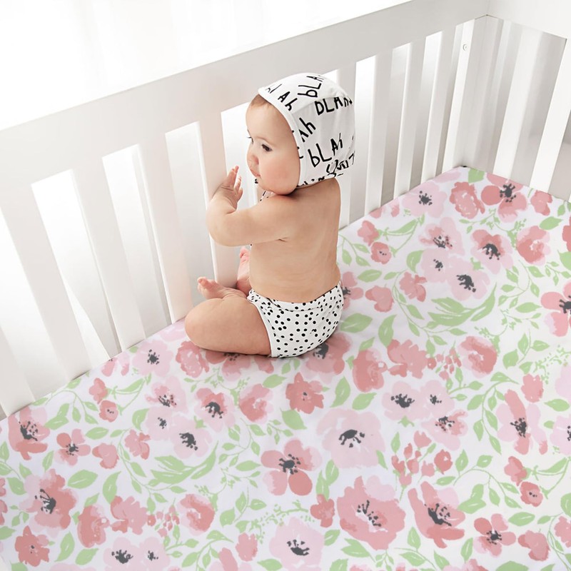 Little Grape Land Baby Crib Sheets for Boys and Girls,4-Piece