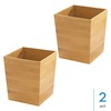 iDesign Small Bamboo Bathroom Trash Set of 2-Natural Waste Can