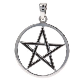 Jewelry Trends Pentacle Pentagram Black Star Sterling Silver Pendant