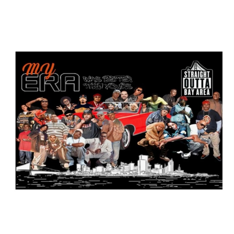 Bay area California rappers e40, mac dre, too short, 36"x24"