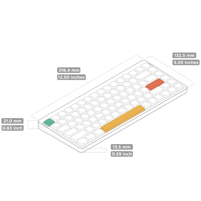 nuphy Air75 V2 Portable 75% Mechanical Keyboard,Wireless Keyboard,Supports Bluetooth/2.4G/USB-C RGB