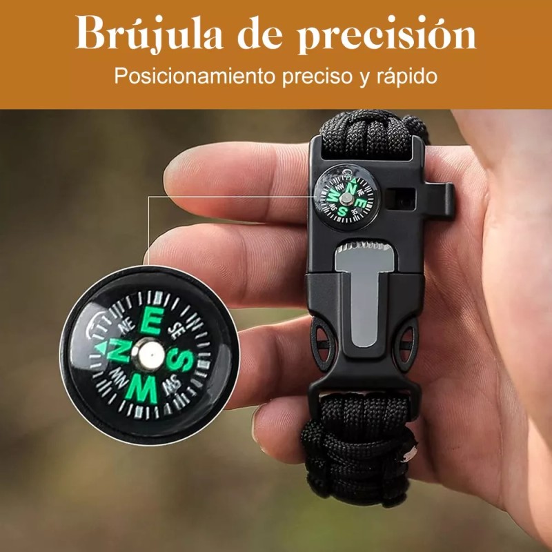 THE9SHOP Pulsera Accesorios Tactica Supervivencia Pedernal Paracord