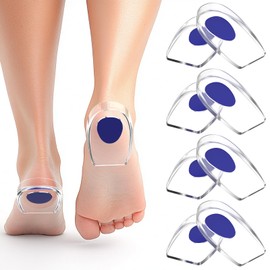 Suppeak 4 Pares Taloneras de Gel de Silicona, Plantillas De Gel Reutilizables, Pegatina para la Plantilla del Talón Para la Fascitis Plantar, Espolones Calcáneos y Dolor de Aquiles