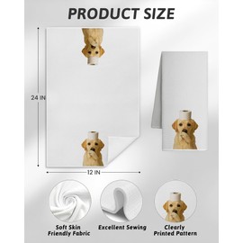 FGFK Funny Labrador Retriever Bathroom Hand Towels, Yellow Labrador Retriever Gifts, Funny Dog Hand Towels, Dog Bathroom Decor, Yellow Lab Gifts, 16x24 Inch