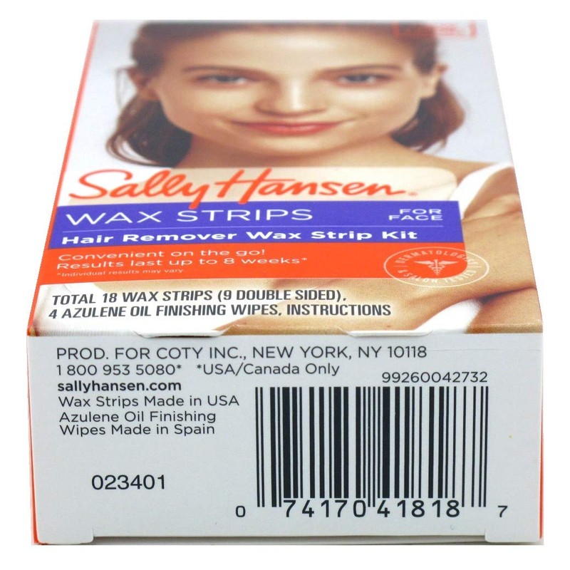 Sally Hansen Hair Remover Wax Strip Kit For Face (Pack