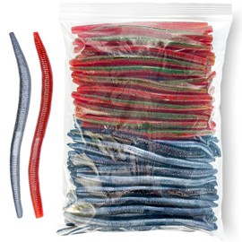 Bnqoe Fishing Soft Plastic Senko Wacky Worms, Soft Fishing Lures, Worm Soft Plastic Bass Fishing Lure, Mixed Kit Plastic Worm Stick Baits