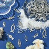 Stiesy 100 Pcs 5 Styles Jesus Fish Charms for Easter
