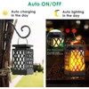 TomCare Solar Lights Outdoor Flickering Flame Solar Lantern Outdoor Hanging