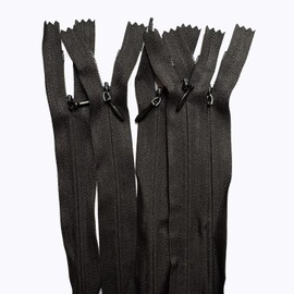 #3 Invisible Zips 24 Inch / 60cm Nylon Coil Closed-end Invisible Zippers for Sewing Tailor Sewing Crafts Wallet Pocket Shoes Clothes (Black)