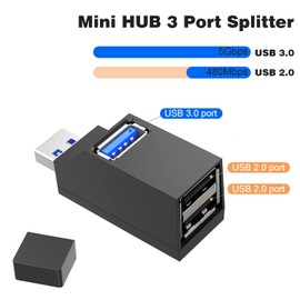 Hoembpn USB Hub Splitter Adapter Multi Ports,Mini USB 2.0 +3.0 Hub Extender High Speed Expansion for PC Laptop, Desktop, Macbook, USB Flash Drives, Mobile HDD