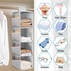 QUMENEY 2 Pcs Hanging Wardrobe Storage Closet Organiser Hanging Storage