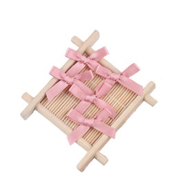 Pack of 100 Mini Satin Ribbon Bows, Small Satin Ribbon Bow, Mini Bow Ribbon, Bow Sewing for DIY Crafts, Scrapbooking, Wedding Decoration, Cards, Hair Bow Hat, Gift, Dusky Pink