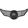 Ivamis Winged Wheel Small Iron on Biker Patch- 5x2 inch