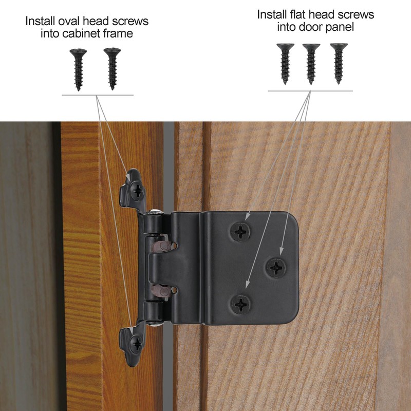 Vallecloud 4 Pack (2 Pair) 3/8" Inset Matte Black Self