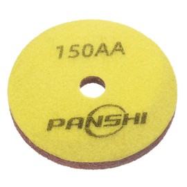 sourcing map Diamond Sponge Polishing Pads 5" Dia 150 Grit Emery Sand Fiber Polishing Pad Wet Use Buffing Pad for Stone Concrete Marble Grinder Polisher Buffing Wheel, Yellow Brown