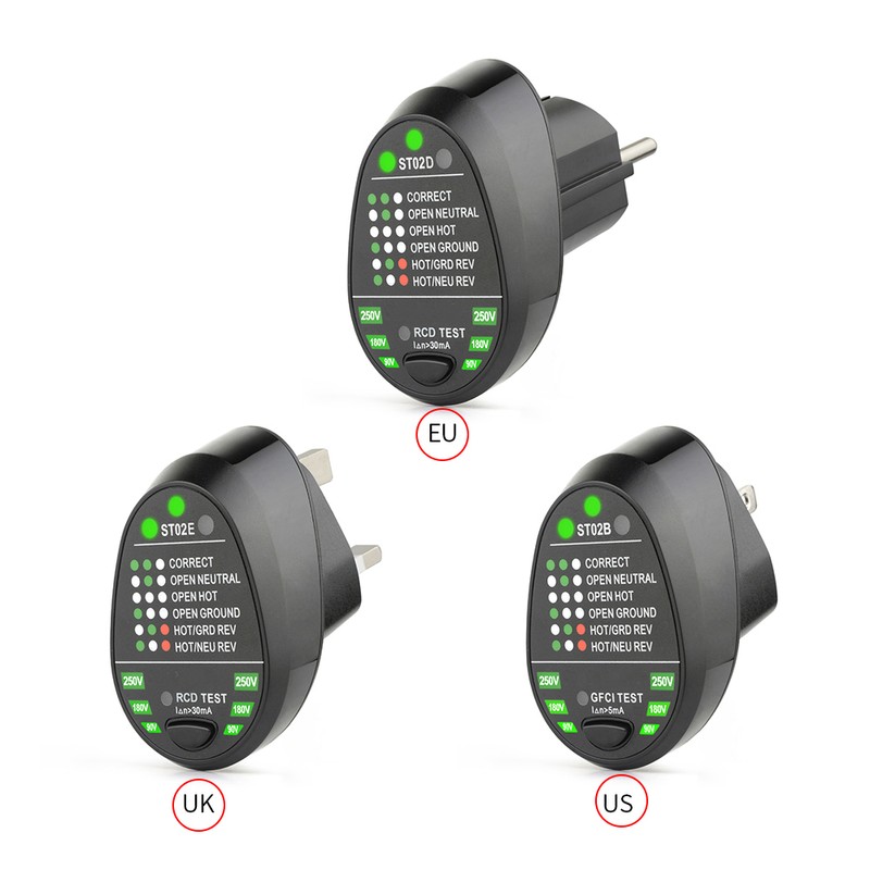 MESTEK Advanced RCD Electric Socket Tester Automatic Neutral Live Earth
