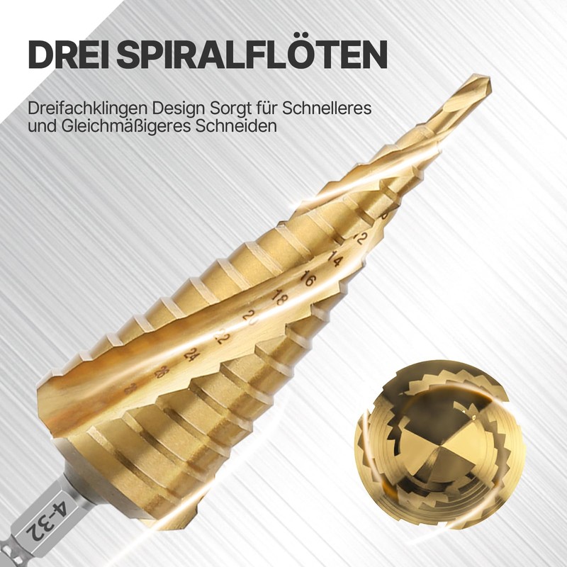 Vearter Step Drill 4241 4-12 mm HSS Cobalt Step Drill