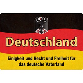 Tin Sign 20 x 30 cm Curved Germany Flag Unity Right Freedom Decorative Gift Sign