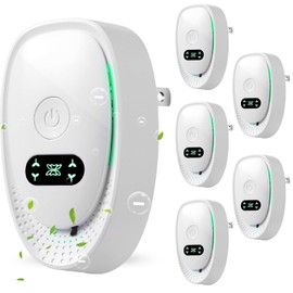 6 Pack Plug-In Air Purifier & Negative Ionizer, Home & Office Air Freshener, Odor Eliminator for Pets, Smoke, Kitchen, Plug & Play, Quiet Operation (6 Units)