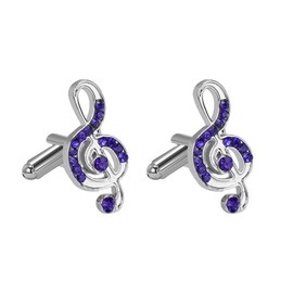 TOCCOOL Note Cufflinks, Men's Cufflinks, Music Cufflinks Set, for Wedding, Formal Occasions, Business, and Overall Smooth Shirts. (Purple), Small, Metal, no gemstone