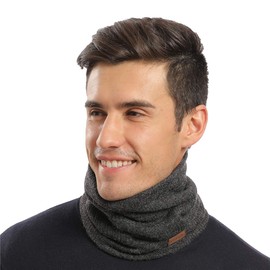 NovForth Winter Neck Warmer Men Ski, Neck Gaiter Face Scarf Women, Fleece Scarf for Men Gaiter Mask, Thick Windproof Scarves (DARKGREY-11)
