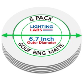 Lighting Labs 6 Pack Matte White Goof Trim Ring for 4" Inch Recessed Can Lighting Down Light, Outer Diameter 6.7 Inches, Inner Diameter 4.2 Inches
