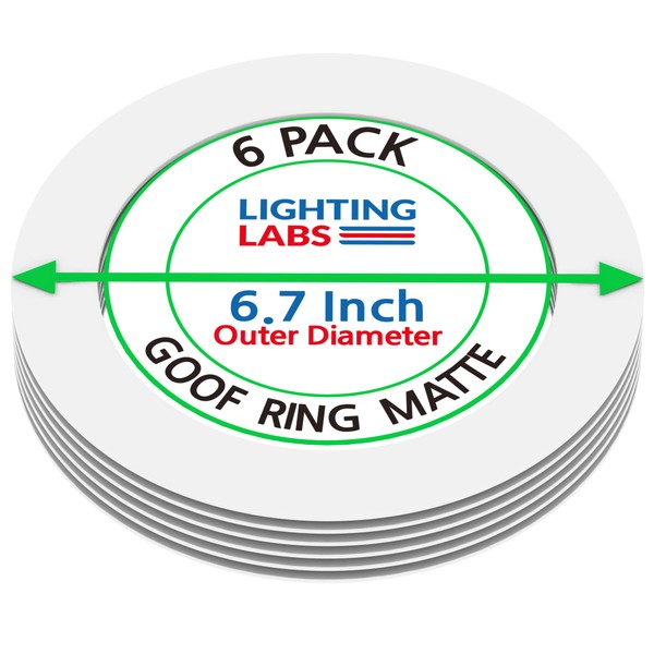 Lighting Labs 6 Pack Matte White Goof Trim Ring for