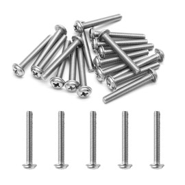 Cjueiom 20 Pack M4 x 30mm 304 Stainless Steel Cabinet Screws, Phillips Pan Head with Washer for Smooth Installation, Fits Drawer Handles, Cupboard Knobs, Door Pulls, Rust Resistant, Durable