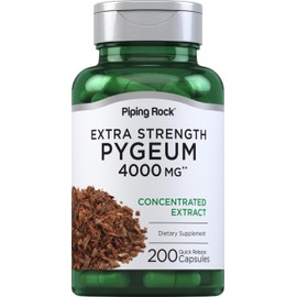 Piping Rock Pygeum Supplement 4000 mg | 200 Capsules | for Men and Women | Pygeum Africanum Bark Extract | Extra Strength | Non-GMO, Gluten Free
