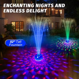 ChlorStar Pool Fountain with Remote, Dolphing Floating Pool Fountain with Lights, Above Ground Pool Water Fountains with Anchor, Swimming Pool Fountains for Inground Pool-1PC,Blue