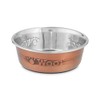 Harmony Copper Woof Stainless Steel Dog Bowl 2 Cups