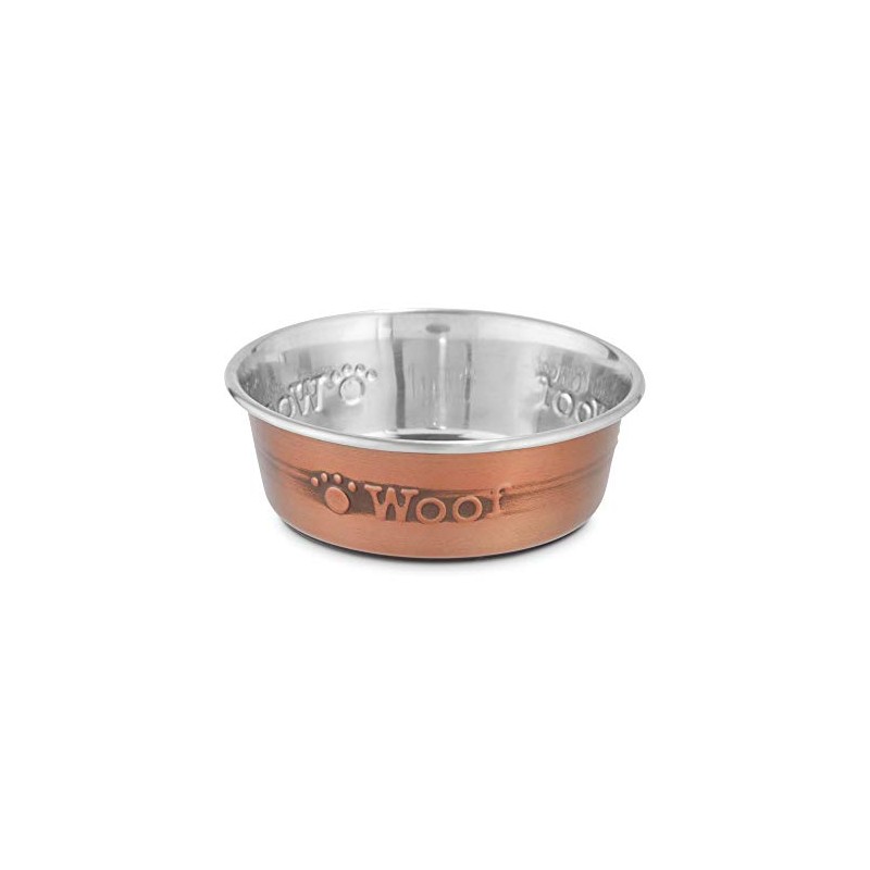 Harmony Copper Woof Stainless Steel Dog Bowl 2 Cups